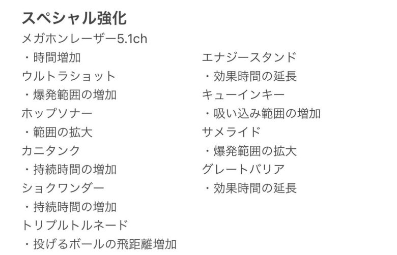 【スプラトゥーン3】スペシャル強化で強化される効果一覧！ギアを迷ってたイカはこれを機に付けてみては？