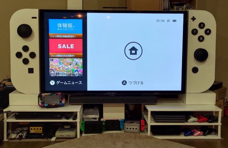 【画像】65インチのクソデカスイッチを完成させた猛者が登場！これはロマンしか無い