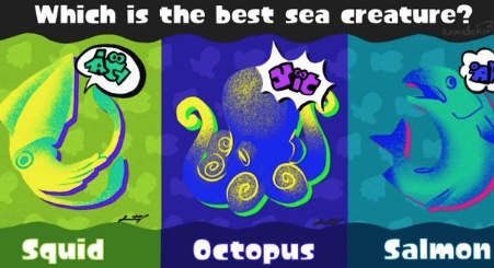 海外勢がネタで作ったフェスお題「海の生物どれが１番？イカ vs タコ vs シャケ」クオリティ高すぎて騙される人が多発