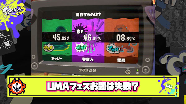 雪男8%問題とかいうスプラ3フェス最大の失敗