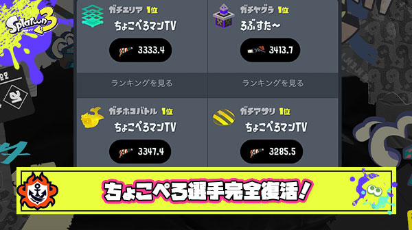 【祝】ち  ょ  こ  ぺ  ろ  完  全  復  活