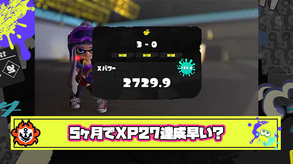【ギネス級】スプラ3から初めて5ヶ月でXP27達成の猛者が現れる！ ← これ早すぎじゃね？！