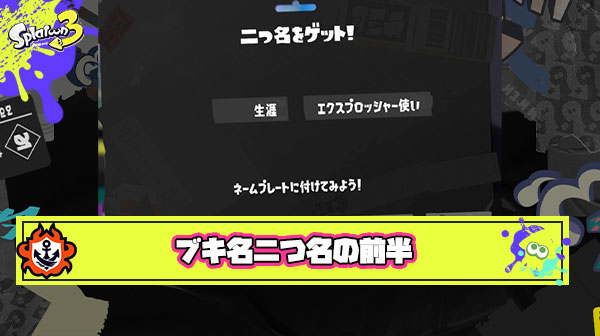 持ちブキを二つ名にしてる人、前半の二つ名は何使ってる？