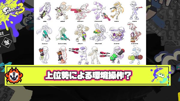 【都市伝説】上位勢は強いブキを隠すためにチャットで口裏合わせしてどうでもいいブキを流行らせている