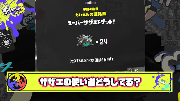 みんなのスーパーサザエの使い道ってなに？