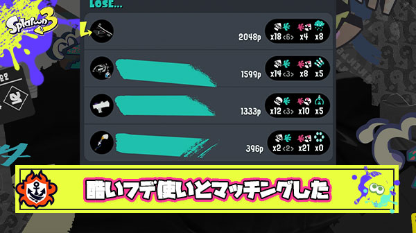 ちょっとこのフデ使いのリザルト酷すぎないか？