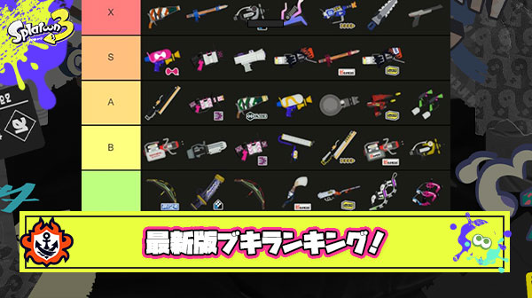 【最新版】ハイパー上位勢クリックス選手による「現環境エリア ブキランキング」がこちら