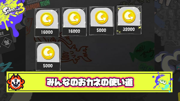 【疑問】おカネの使い道が分からなくてカンストしたんだけどみんなはなににゲソ使ってるの？