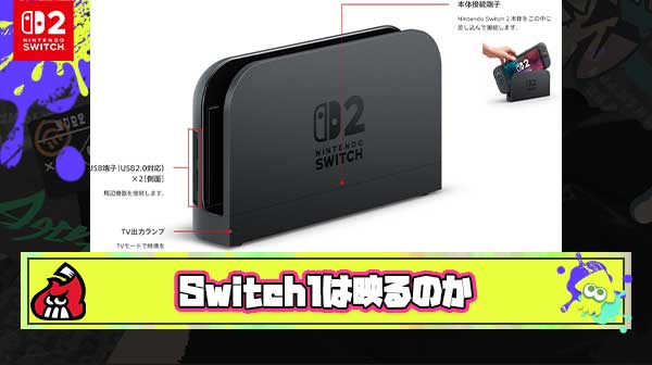 【疑問】Switch2のドックにSwitch1を差したらテレビに映るのか