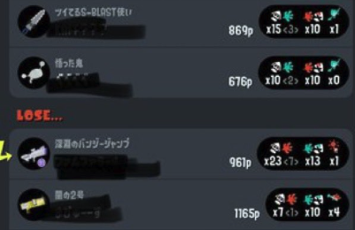 【画像】Xマッチのマッチングは終わり、このリザルトでダメならどうすれば勝てるの？