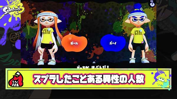 お前らが一緒にスプラしたことある異性の人数書いてけ